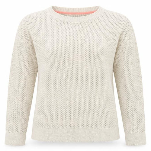 Crew Clothing Company Women Beige Cotton Chunky Knit Jumper Size 10