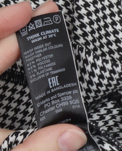 Marks and Spencer Women’s Black Check Pencil Skirt Size 16