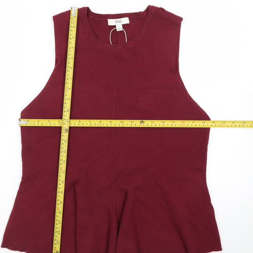 Marks and Spencer Womens Red Sleeveless Knit Tank Top XL