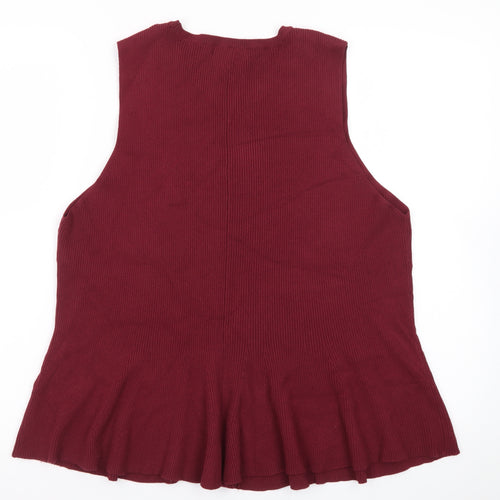 Marks and Spencer Womens Red Sleeveless Knit Tank Top XL