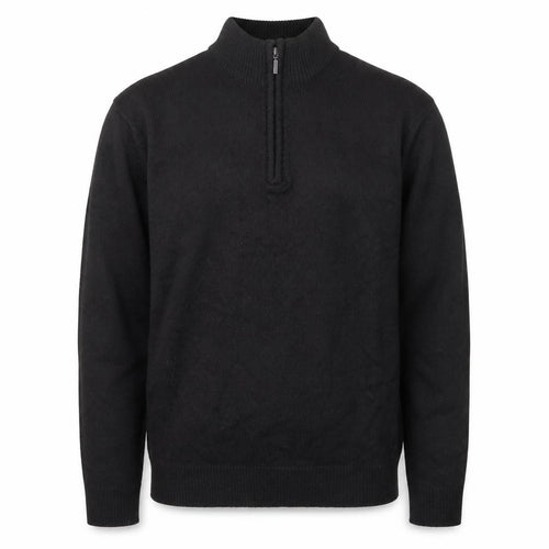Brave Soul Men's Black L High Neck 1/2 Zip Jumper