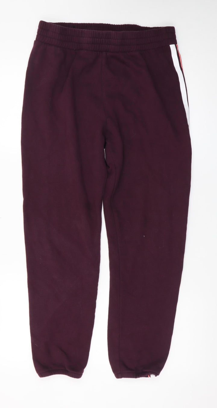 DKNY Sport Womens Burgundy Jogger Sweatpants Size L Cotton Blend