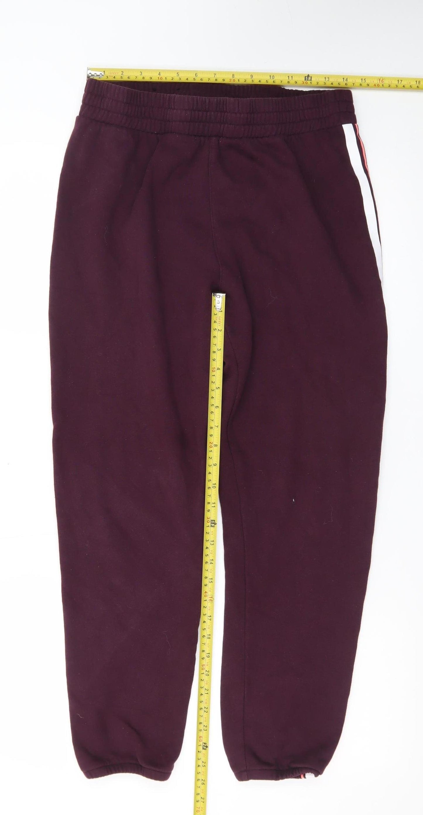 DKNY Sport Womens Burgundy Jogger Sweatpants Size L Cotton Blend