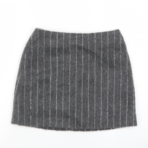 Marks and Spencer Women Grey Wool Tweed Short Pencil Skirt Size 8