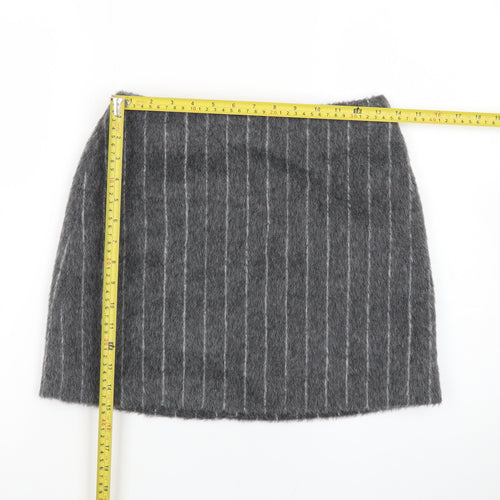 Marks and Spencer Women Grey Wool Tweed Short Pencil Skirt Size 8