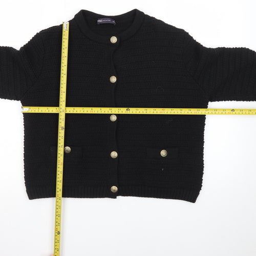 Marks and Spencer Women's Black Knit Button Cardigan Medium