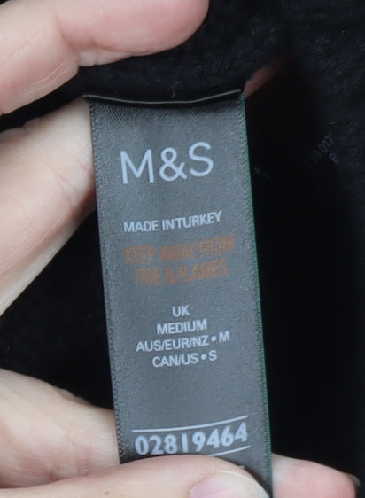 Marks and Spencer Women's Black Knit Button Cardigan Medium