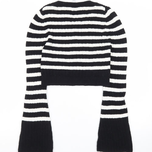 & Other Stories Women Black White Striped Rib-Knit Pullover Jumper S