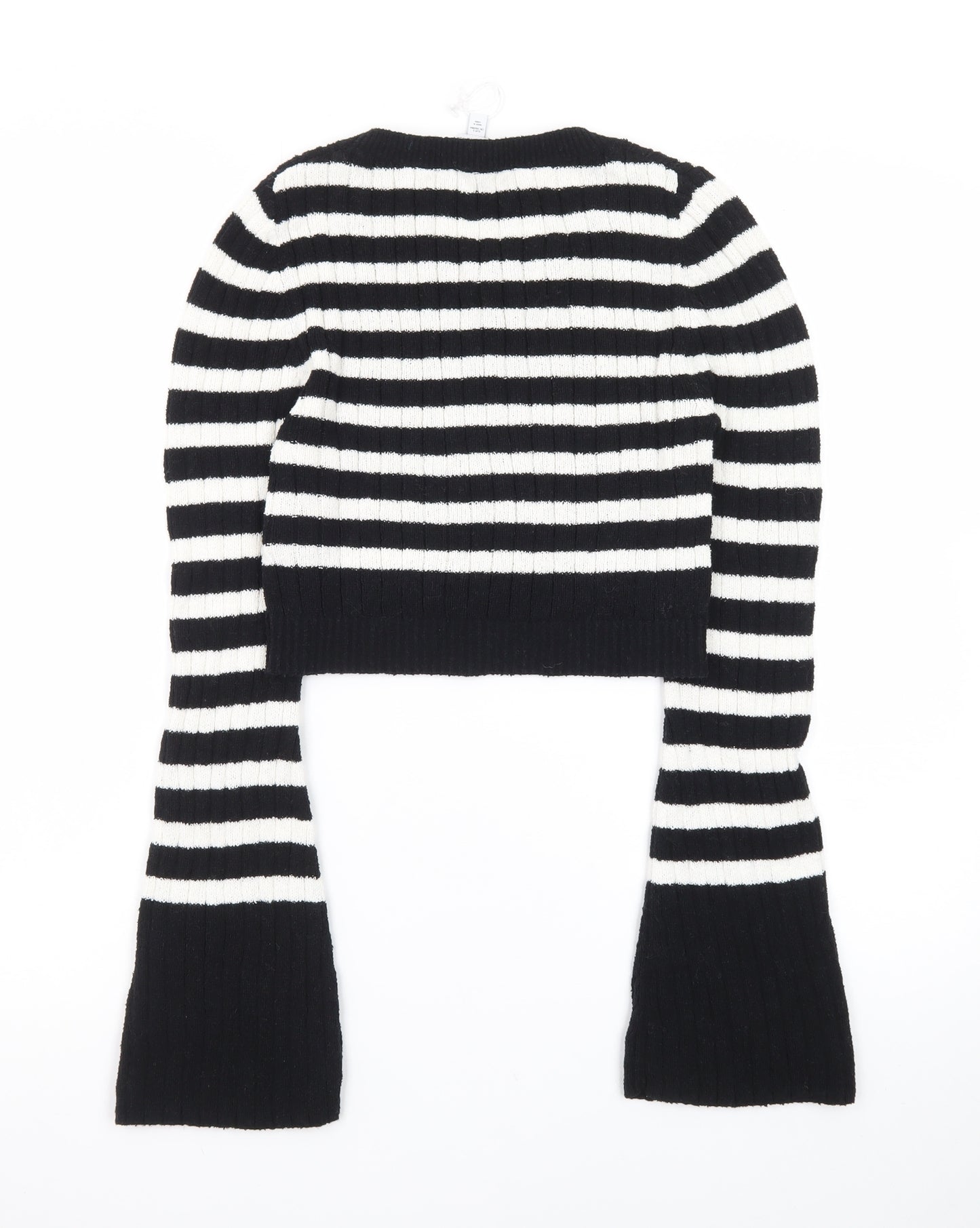& Other Stories Women Black White Striped Rib-Knit Pullover Jumper S