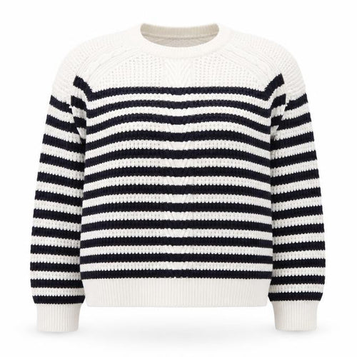 Marks and Spencer Women’s Navy Stripe Cotton Knit Jumper Size 24