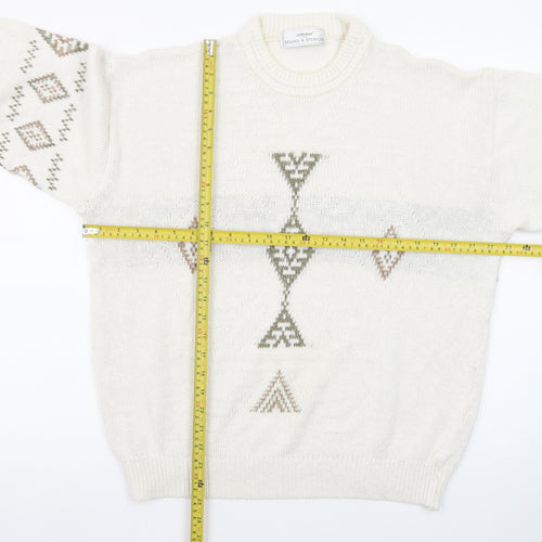 Marks and Spencer Women's Beige Aztec Knit Jumper Size M