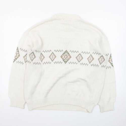 Marks and Spencer Women's Beige Aztec Knit Jumper Size M