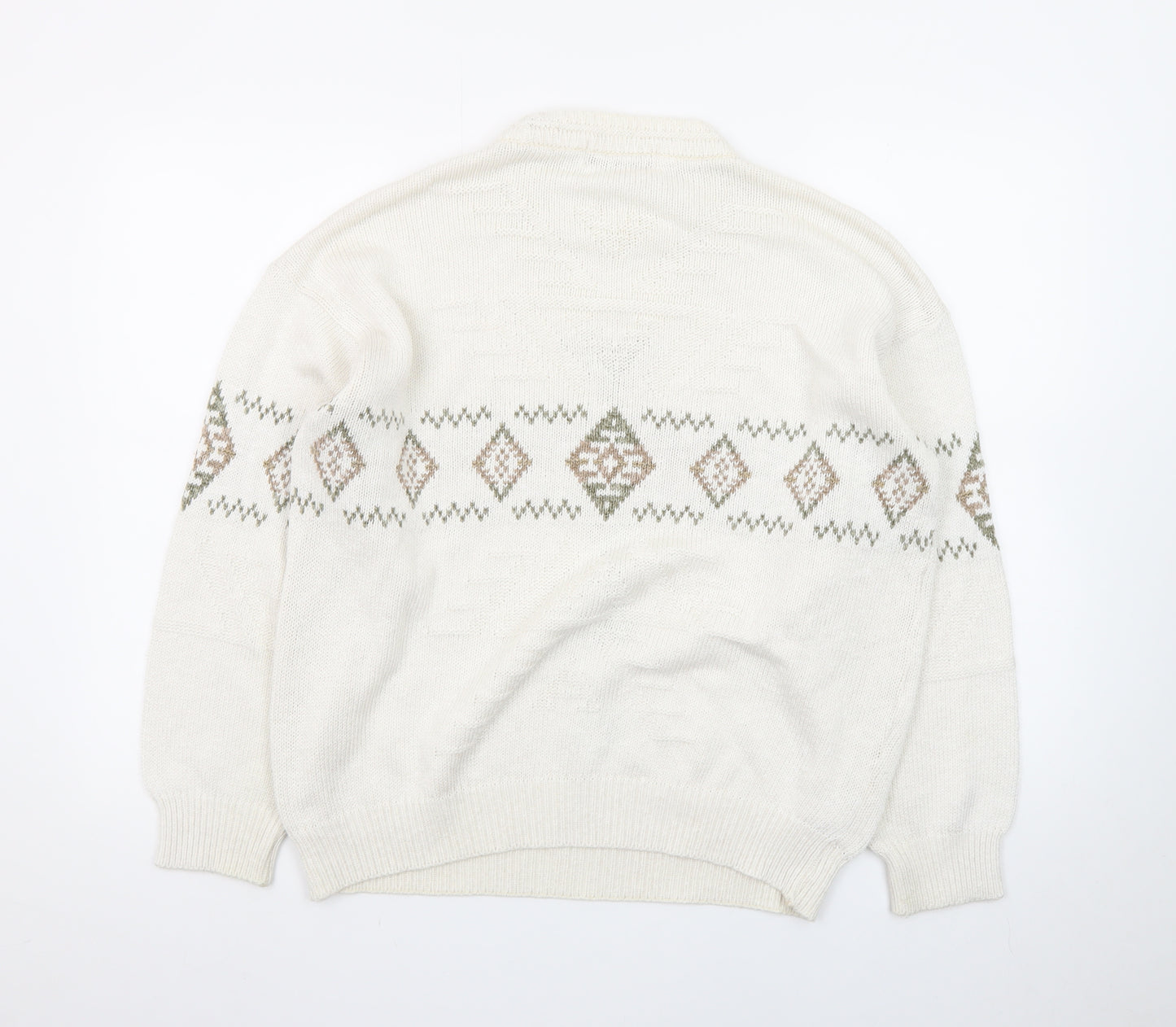 Marks and Spencer Women's Beige Aztec Knit Jumper Size M