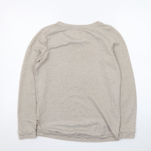 Next Women’s Beige Sequin Heart Knit Jumper Size 8