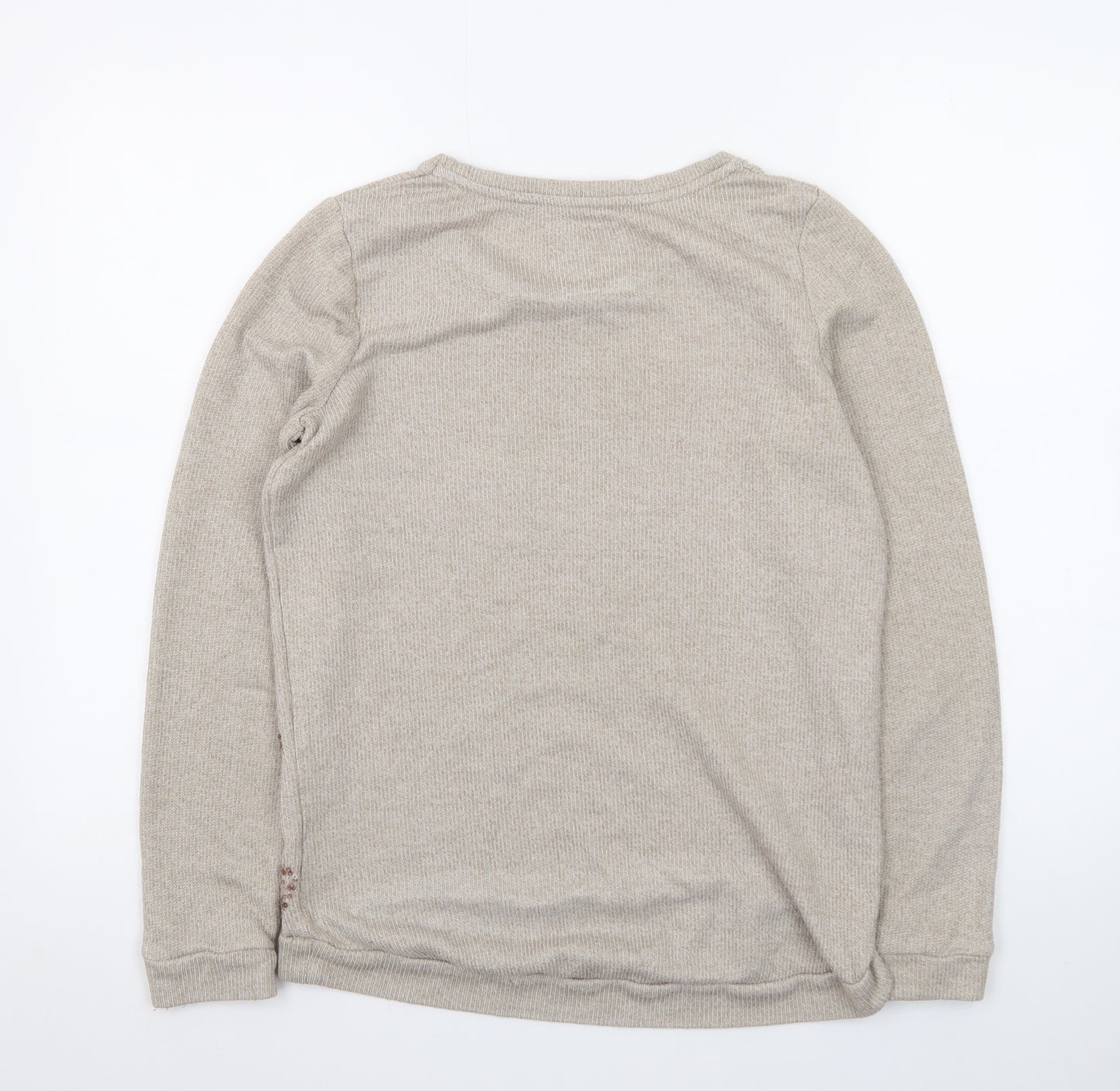 Next Women’s Beige Sequin Heart Knit Jumper Size 8