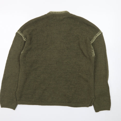 Marks and Spencer Women's Green V-Neck Knit Button Cardigan M