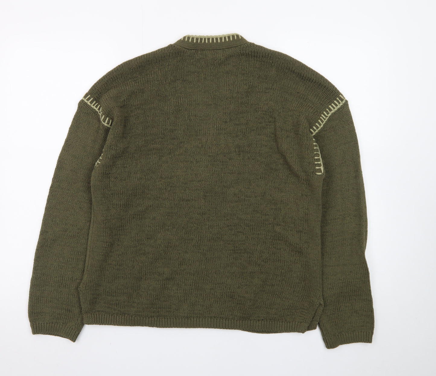 Marks and Spencer Women's Green V-Neck Knit Button Cardigan M
