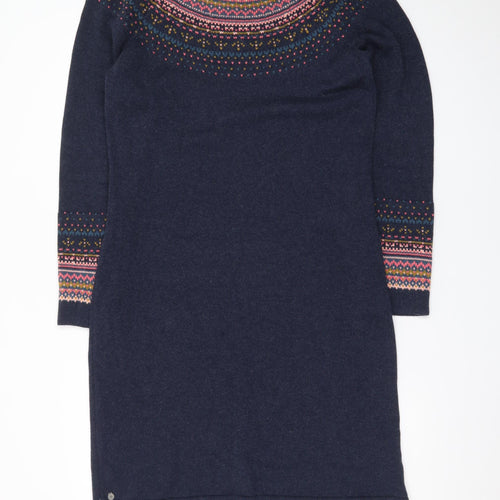 Brakeburn Women’s Blue Fair Isle Knit Jumper Dress Size 12