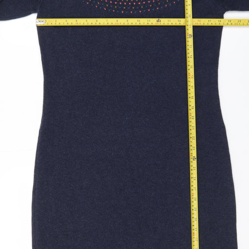 Brakeburn Women’s Blue Fair Isle Knit Jumper Dress Size 12