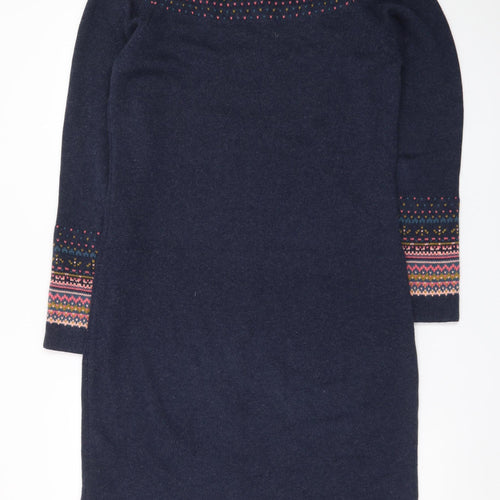 Brakeburn Women’s Blue Fair Isle Knit Jumper Dress Size 12