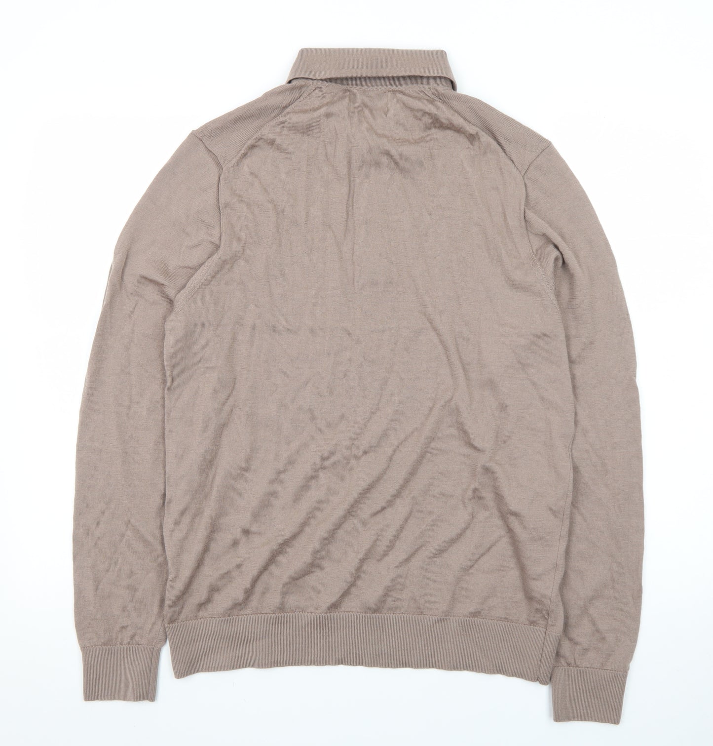 Marks and Spencer Men’s Beige Merino Henley Jumper L
