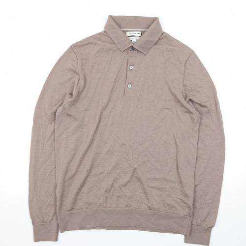 Marks and Spencer Men’s Beige Merino Henley Jumper L
