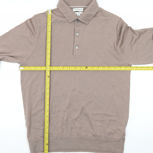Marks and Spencer Men’s Beige Merino Henley Jumper L