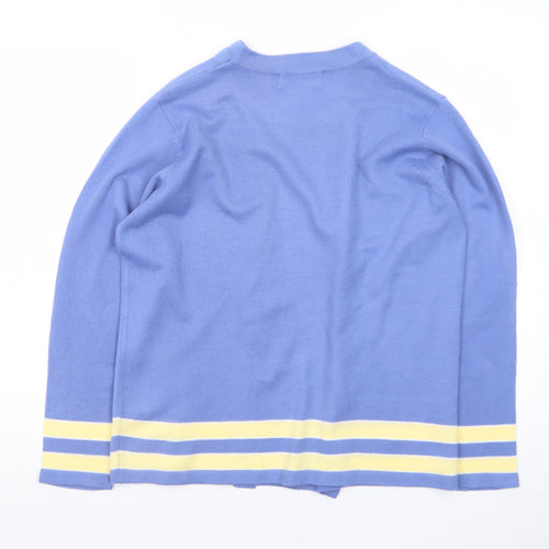 Honor Millburn Womens Blue Striped Knit Cardigan Size S 10-12