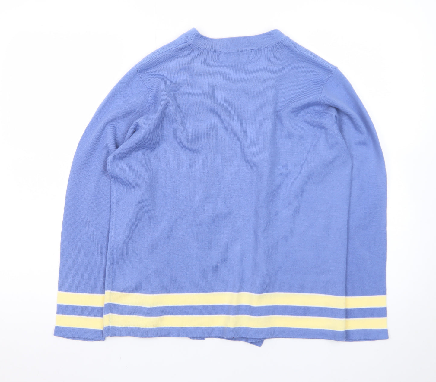 Honor Millburn Womens Blue Striped Knit Cardigan Size S 10-12
