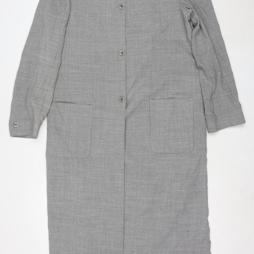 Liz Claiborne Women's Grey Long Overcoat Size 12 Wool Blend