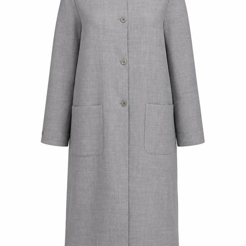 Liz Claiborne Women's Grey Long Overcoat Size 12 Wool Blend