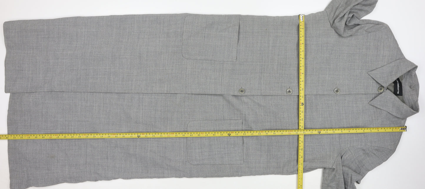 Liz Claiborne Women's Grey Long Overcoat Size 12 Wool Blend