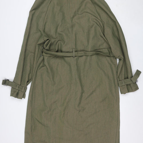 Vero Moda Women's Green Long Trench Coat Belted L