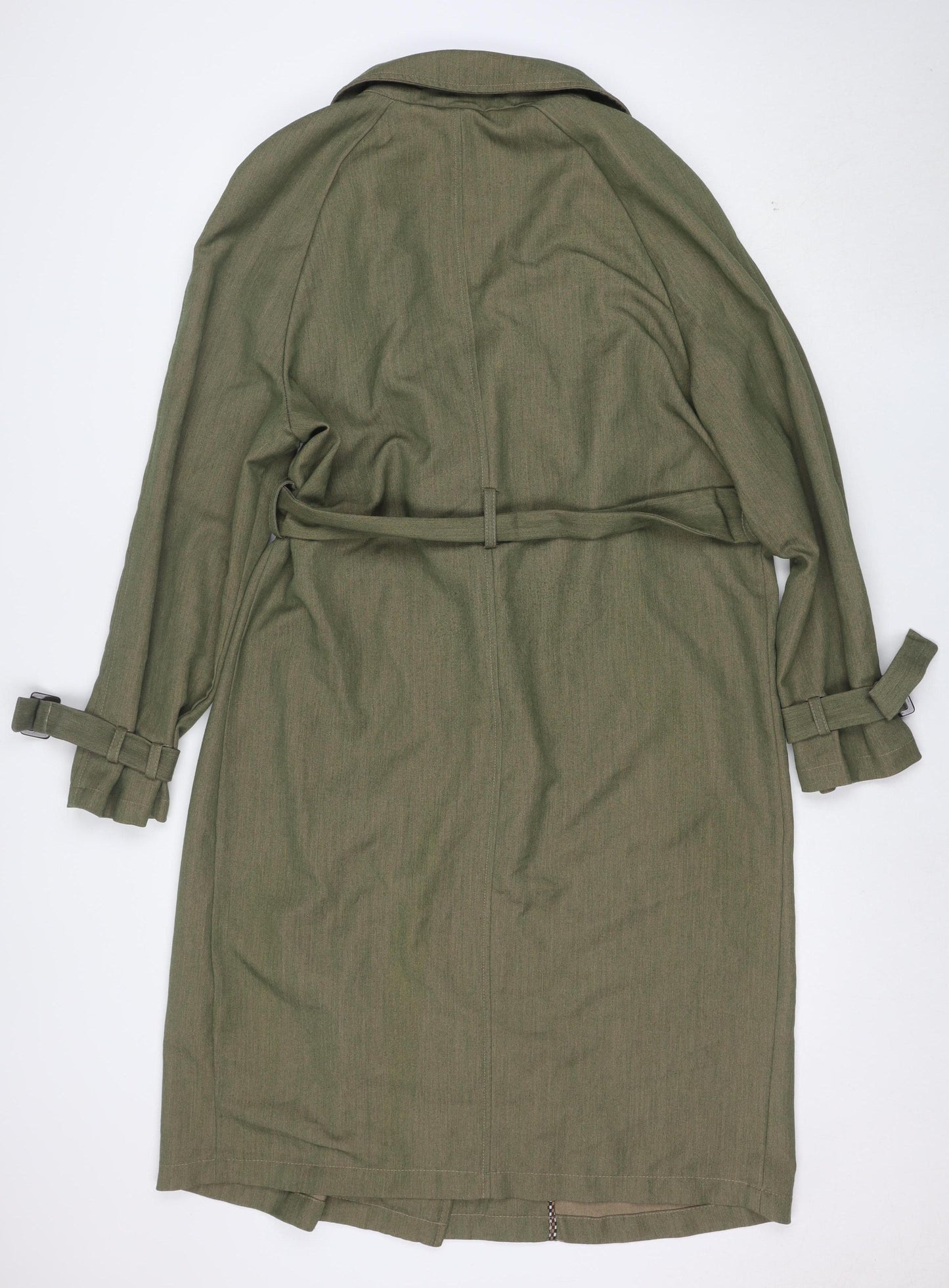 Vero Moda Women's Green Long Trench Coat Belted L