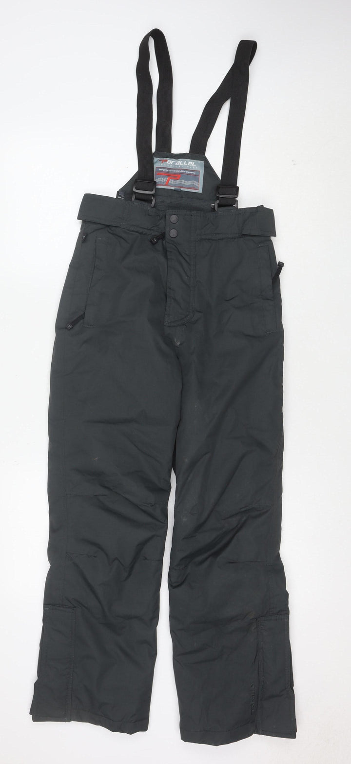 Parallel Boys Black 11-12 Years Ski Salopettes Waterproof Winter Trousers