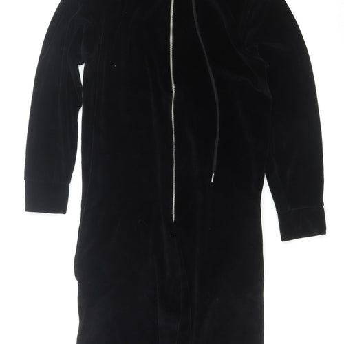 boohooMAN Men’s Black S Velour Zip Hoodie Jumpsuit Lounge Trousers