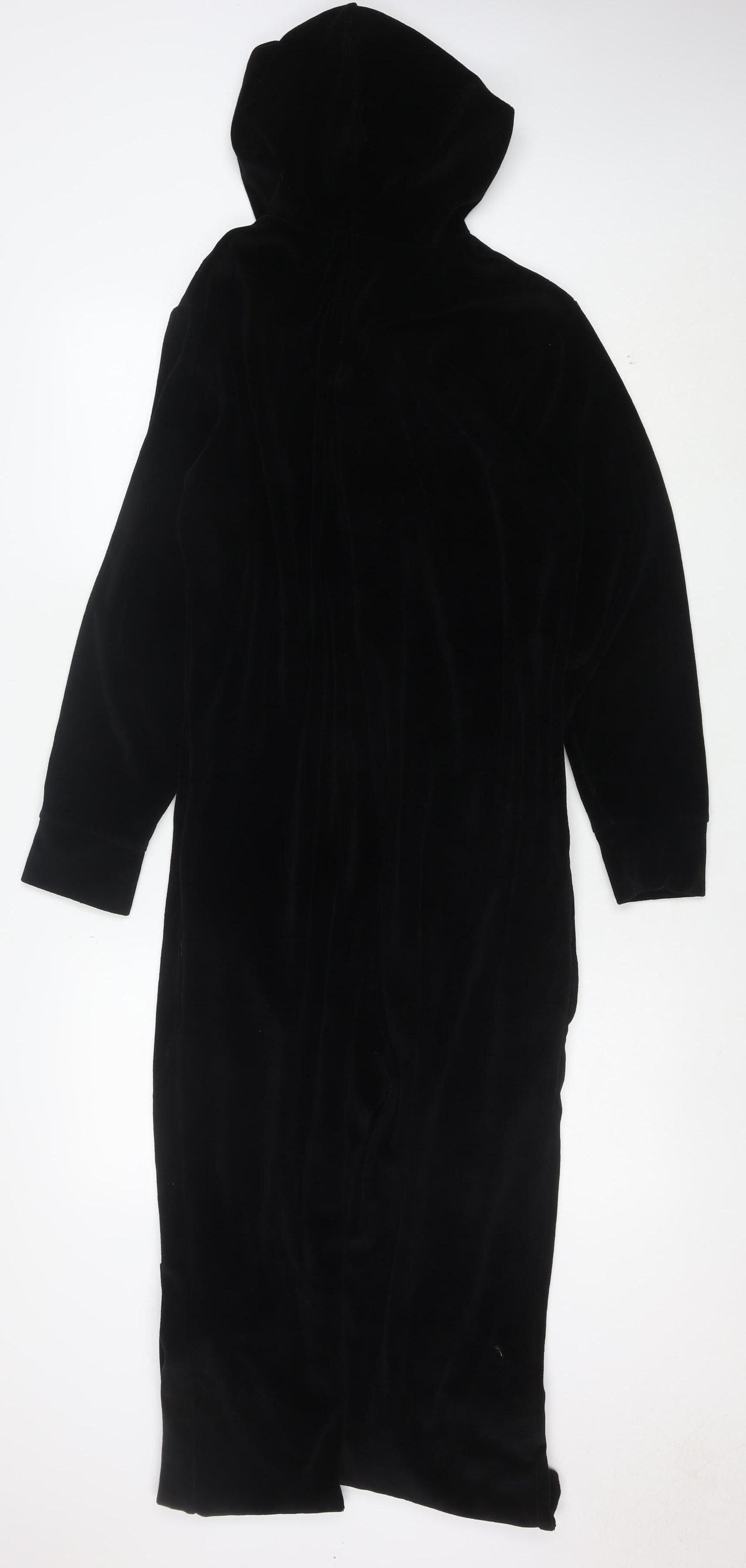 boohooMAN Men’s Black S Velour Zip Hoodie Jumpsuit Lounge Trousers