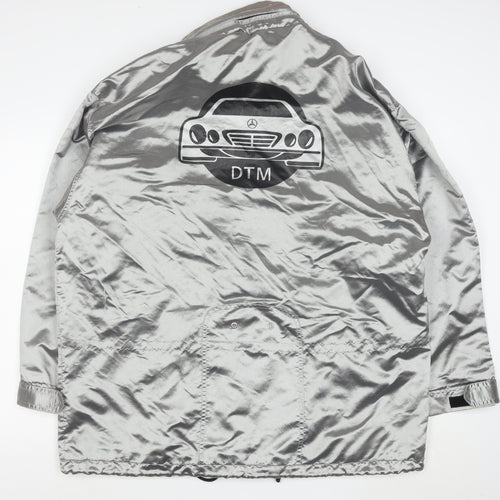 Mercedes-Benz Men’s Silver 2XL Windbreaker Jacket with Hood