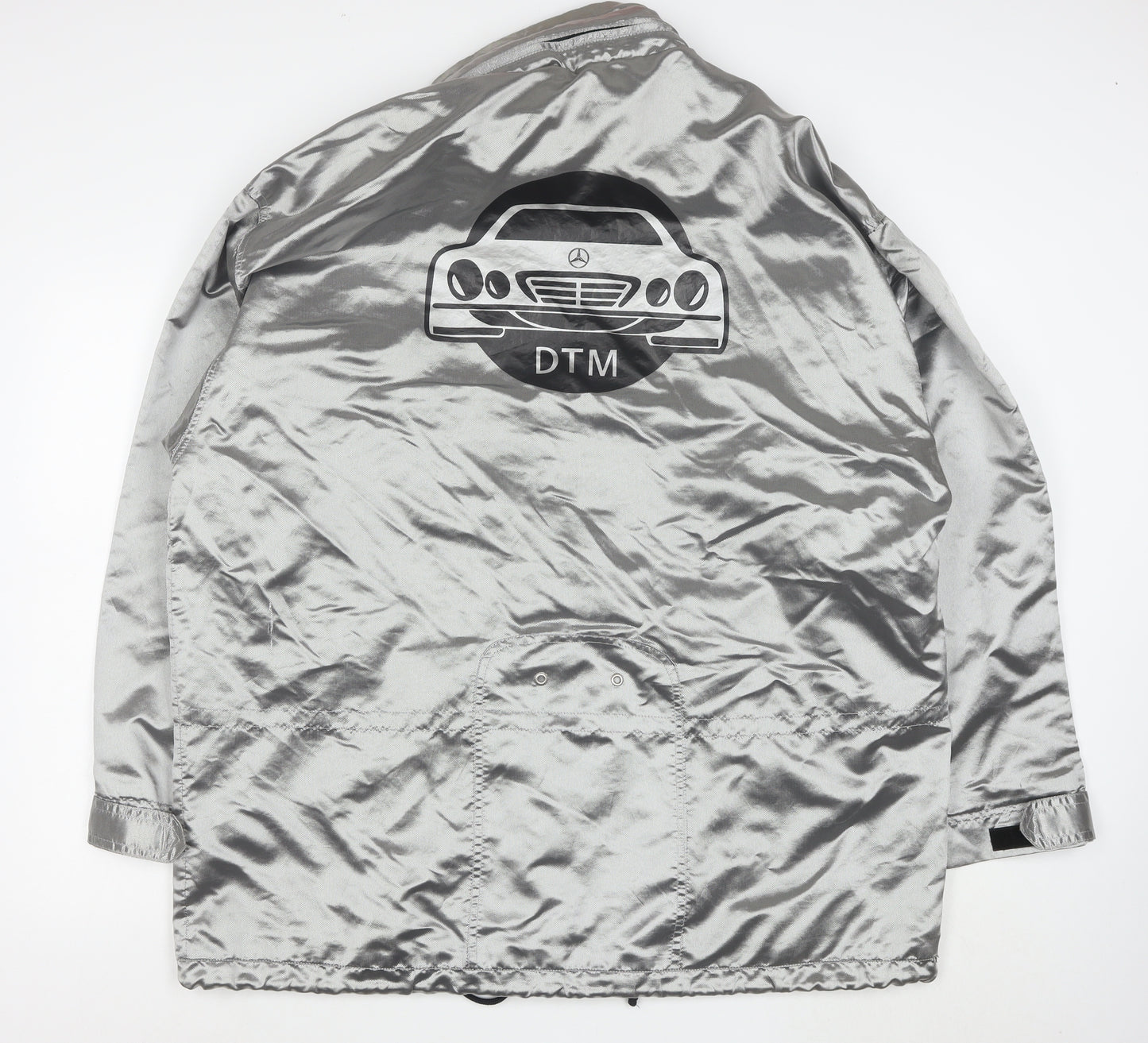 Mercedes-Benz Men’s Silver 2XL Windbreaker Jacket with Hood
