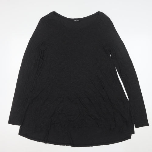 Crea Concept Women Black Long Sleeve A-Line Jersey Dress Size 12