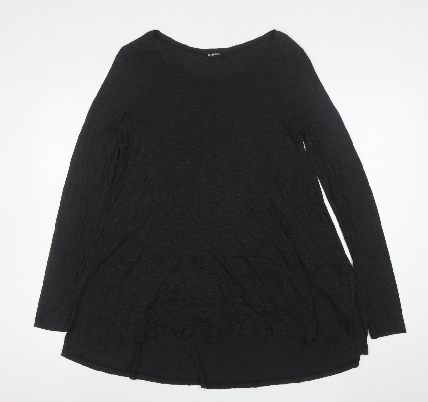 Crea Concept Women Black Long Sleeve A-Line Jersey Dress Size 12