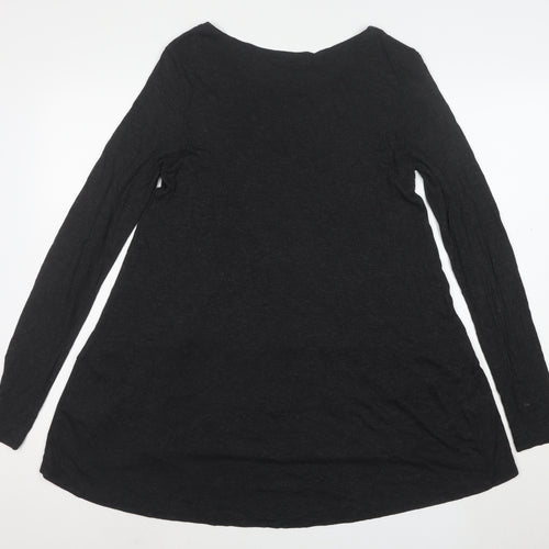 Crea Concept Women Black Long Sleeve A-Line Jersey Dress Size 12