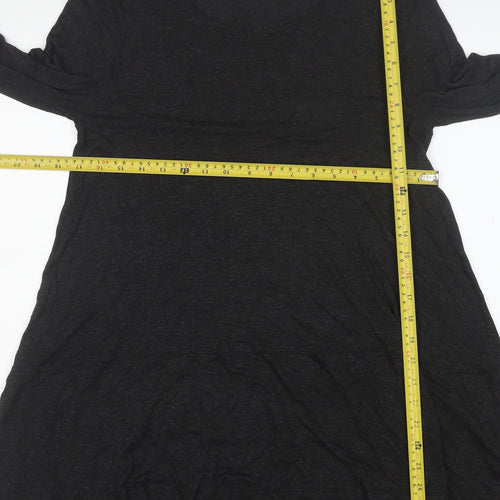 Crea Concept Women Black Long Sleeve A-Line Jersey Dress Size 12