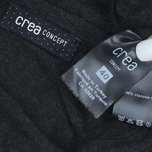 Crea Concept Women Black Long Sleeve A-Line Jersey Dress Size 12