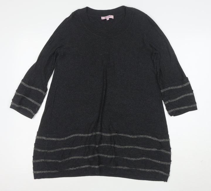 Marks and Spencer Women Grey Size 10 Knit Jumper Dress