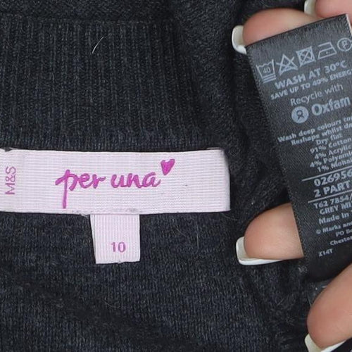 Marks and Spencer Women Grey Size 10 Knit Jumper Dress