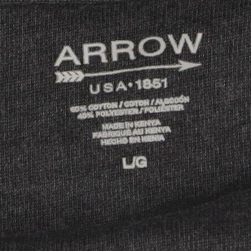 Arrow Men's Blue 1/4 Zip High Neck Cotton Blend Pullover Sweatshirt Size L