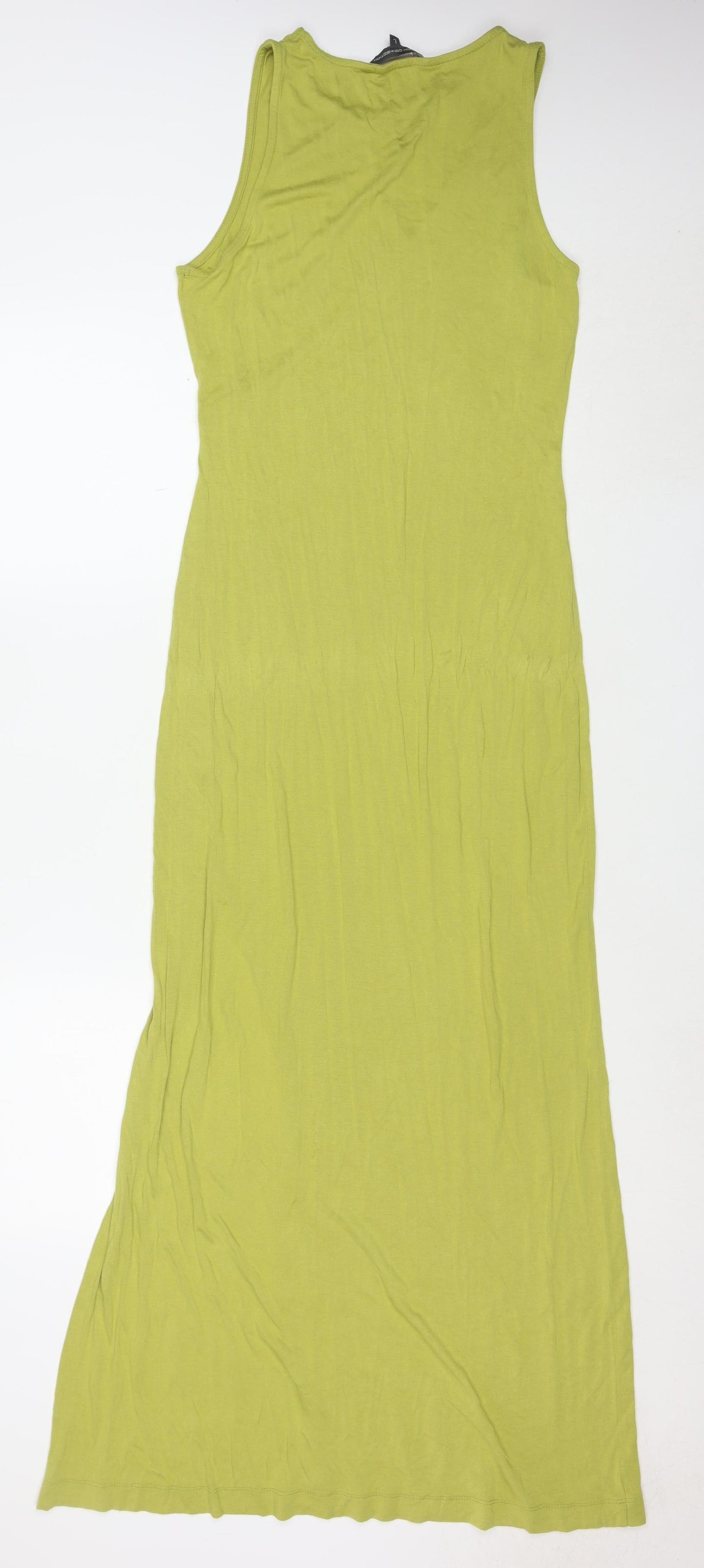 French Connection Women's Green Long Cotton Tank Dress Size L