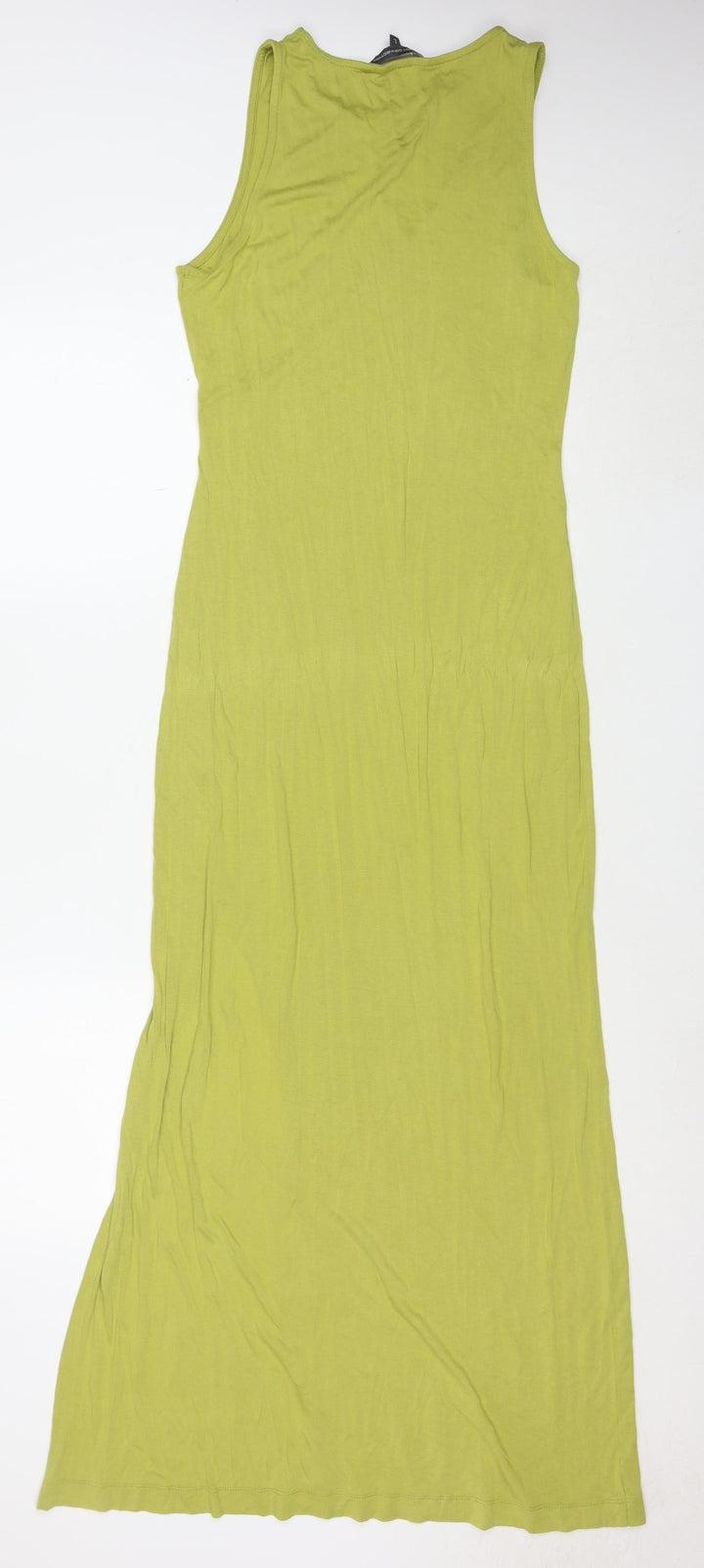 French Connection Women's Green Long Cotton Tank Dress Size L