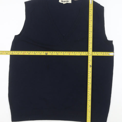 Boden Women's Blue Cotton V-Neck Sleeveless Knit Vest M